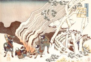 Hunters by a Fire in the Snow (Minamoto no Muneyuki ason)